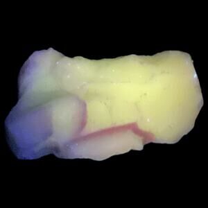 Lime Pink Swirl Art Glass Cullet‎ Glowing Manganese Slag Glass #5GX35